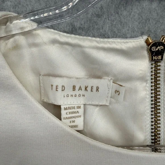 Ted Baker Aldora Tapestry Floral Belted Bodycon Dress Women Ivory Size 3 US 8 - Picture 3 of 11